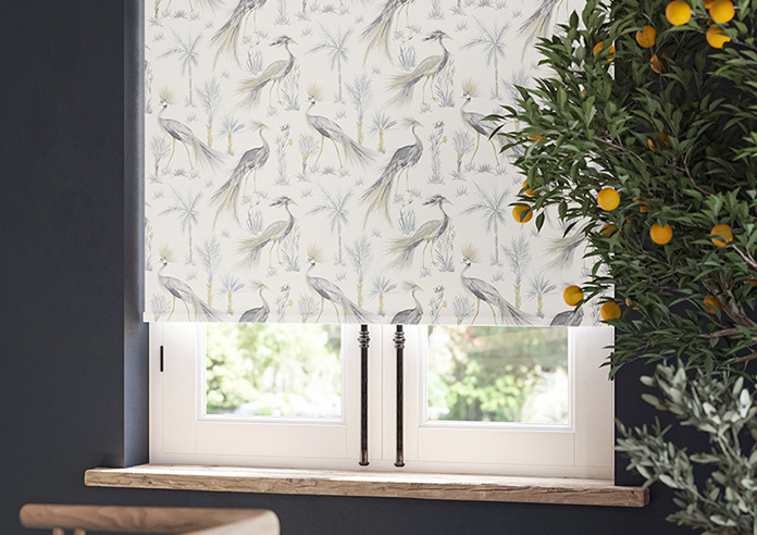 Tropical Birds, Golden Silver - Roller Blind - Image 5